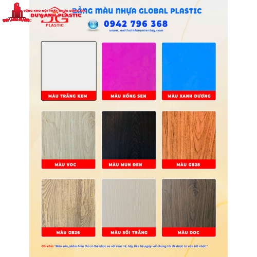 Bảng màu Nhựa Global Plastic