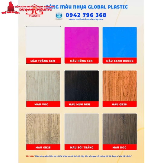 Bảng màu Nhựa Global Plastic